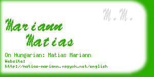 mariann matias business card